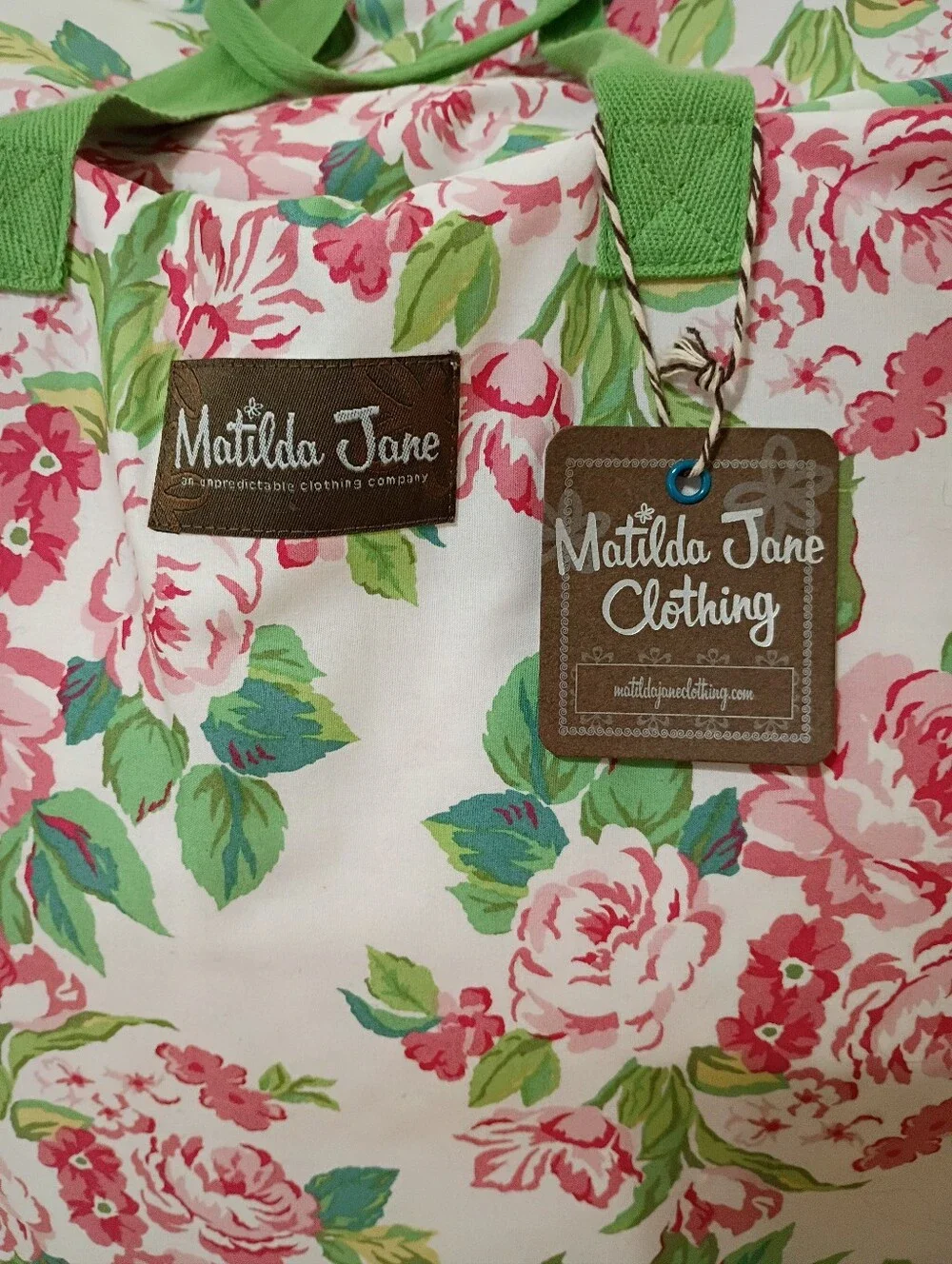 Matilda Jane Floral Pink Green Quilted Comforter Shams Pillow Set Full Queen NWT